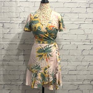 Woman’s tropical print dress